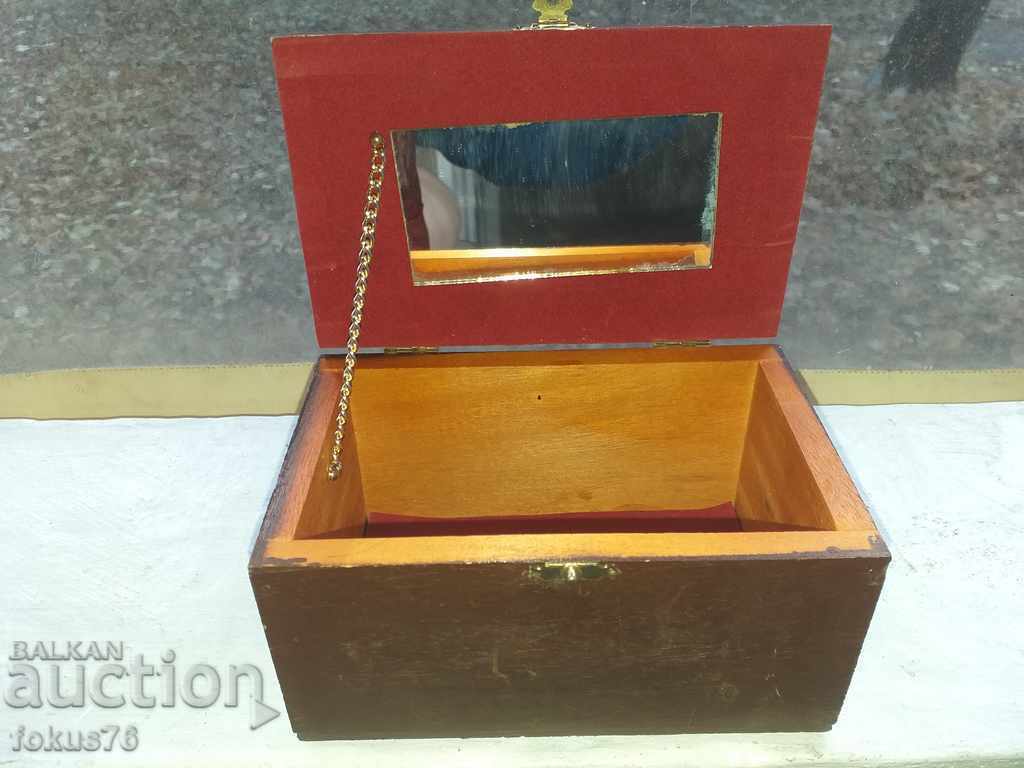 VECHI CUTIE ANTICĂ CU FIERĂ PENTRU CADOU SCUMP CU Oglindă - 5