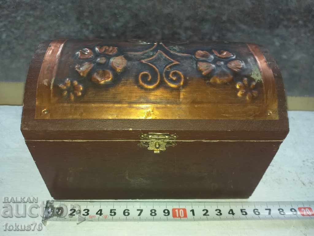 VECHI CUTIE ANTICĂ CU FIERĂ PENTRU CADOU SCUMP CU Oglindă - 6