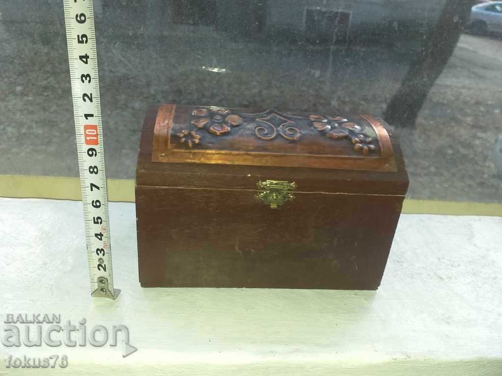 VECHI CUTIE ANTICĂ CU FIERĂ PENTRU CADOU SCUMP CU Oglindă - 7