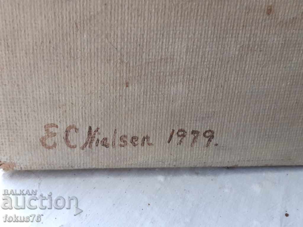 Доставка на Стара колекционерска картина масло на платно подпис Доставка на Стара колекционерска картина масло на платно подпис