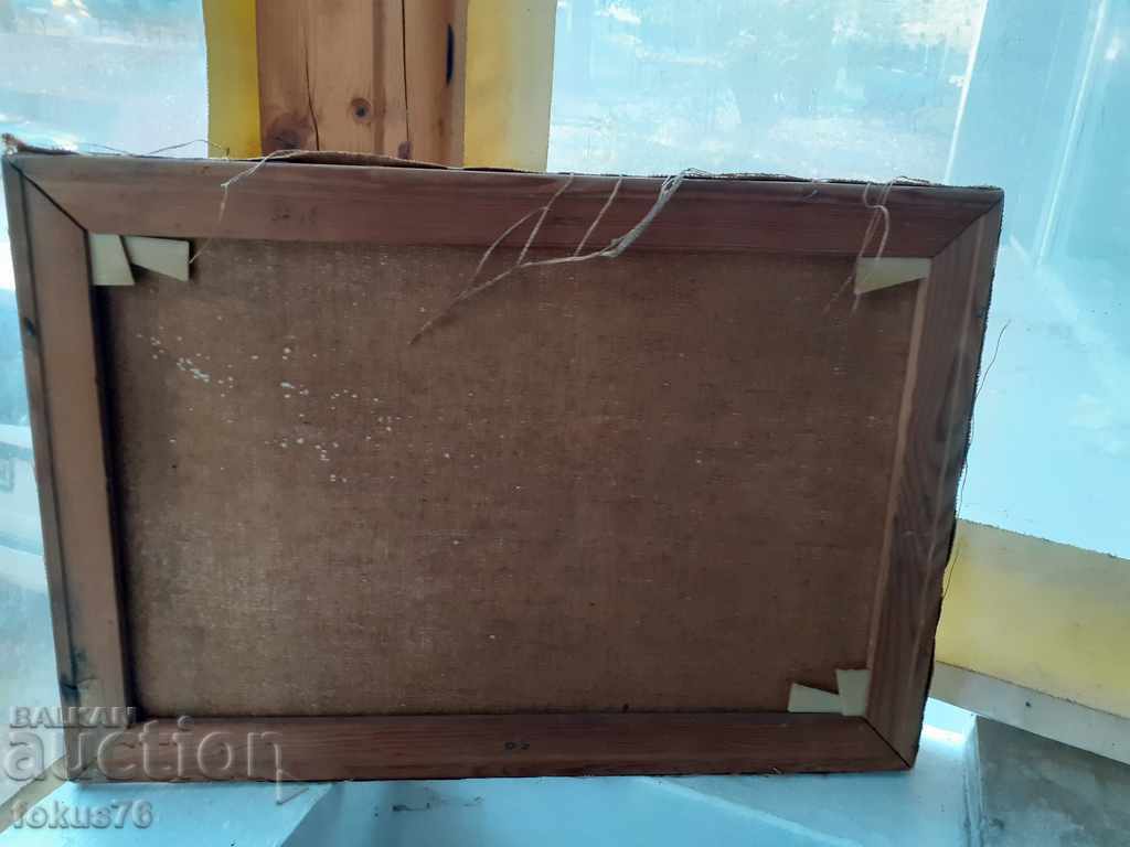 Стара колекционерска картина масло на платно подпис - 5 Стара колекционерска картина масло на платно подпис - 5