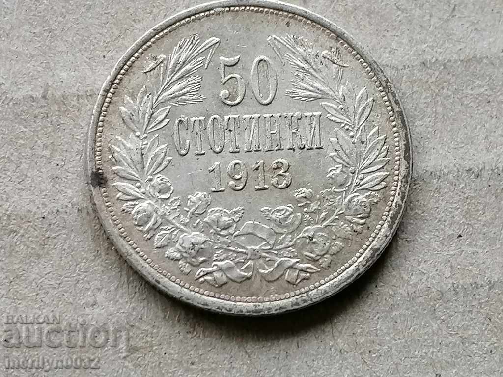Silver 50 stotinki 1913 silver coin - 5 Silver 50 stotinki 1913 silver coin - 5