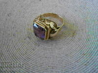 Large gold RING with Amethyst, 585 gold, before 1950