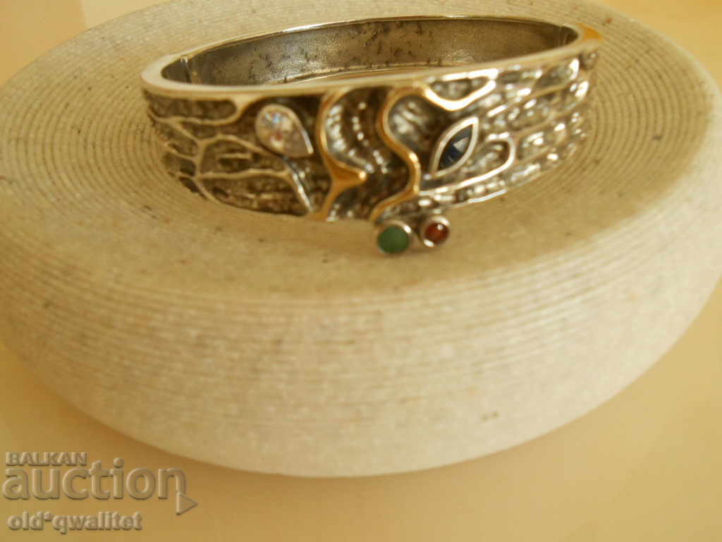 Silver designer BRACELET, partial gold plating, stones - 5 Silver designer BRACELET, partial gold plating, stones - 5