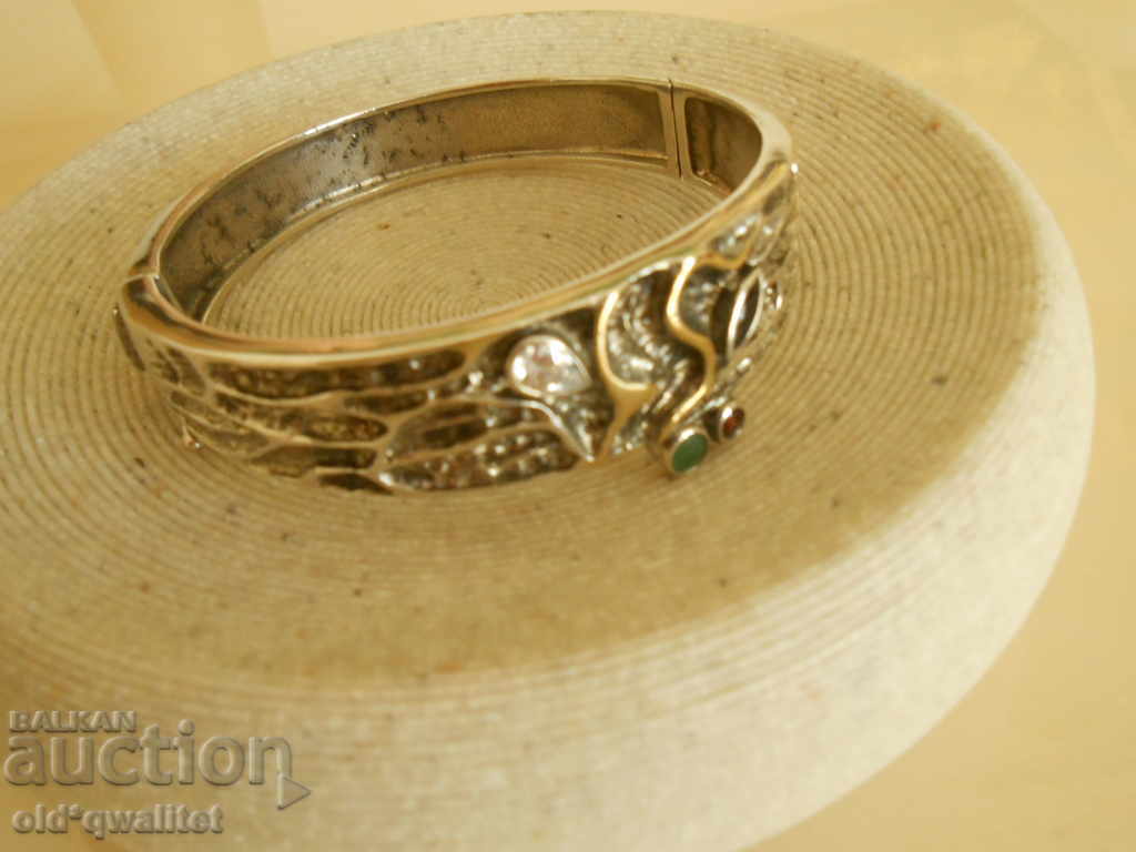 Silver designer BRACELET, partial gold plating, stones - 7 Silver designer BRACELET, partial gold plating, stones - 7