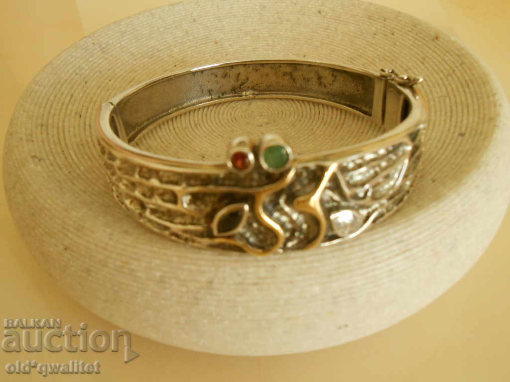 Silver designer BRACELET, partial gold plating, stones Silver designer BRACELET, partial gold plating, stones