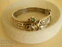 Brățară argint designer, placare parțială cu aur, pietre