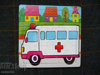 Wooden puzzle ambulance for the smallest toy ambulance honey.