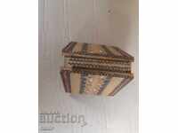 Old wooden cigarette case, tobacco box, cigarette box