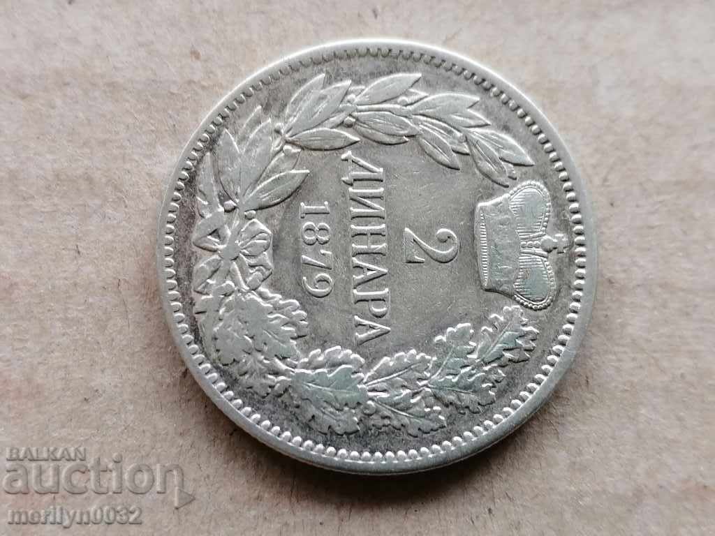 Coin 2 dinars 1879 Kingdom of Serbia silver with price 180.00 BGN | € 92.03 Coin 2 dinars 1879 Kingdom of Serbia silver with price 180.00 BGN | € 92.03