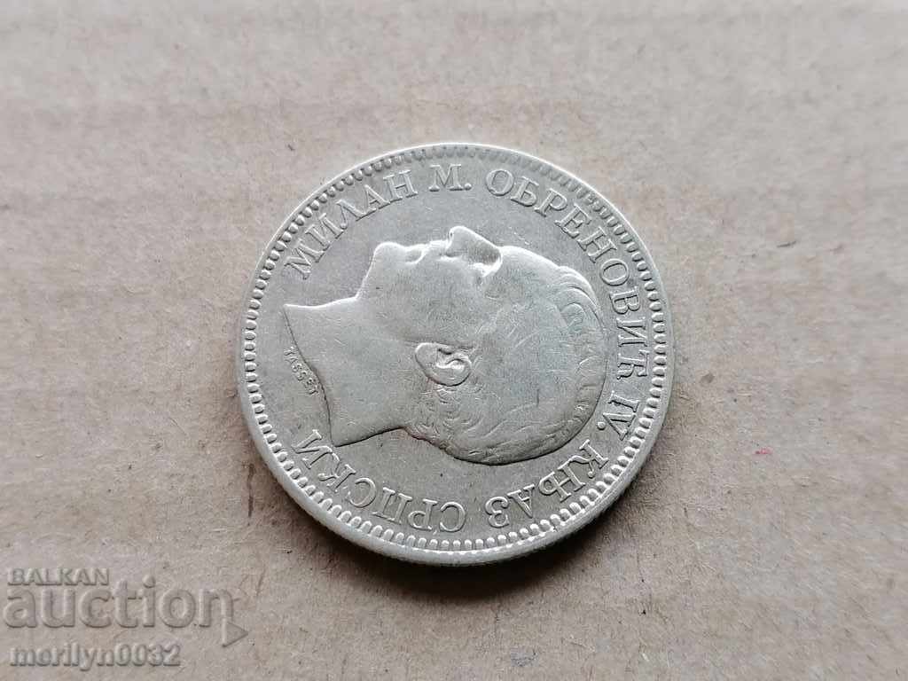 Delivery of Coin 2 dinars 1879 Kingdom of Serbia silver Delivery of Coin 2 dinars 1879 Kingdom of Serbia silver