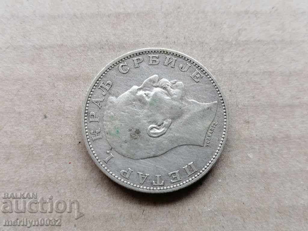 Coin 2 dinars 1904 Kingdom of Serbia silver - 5