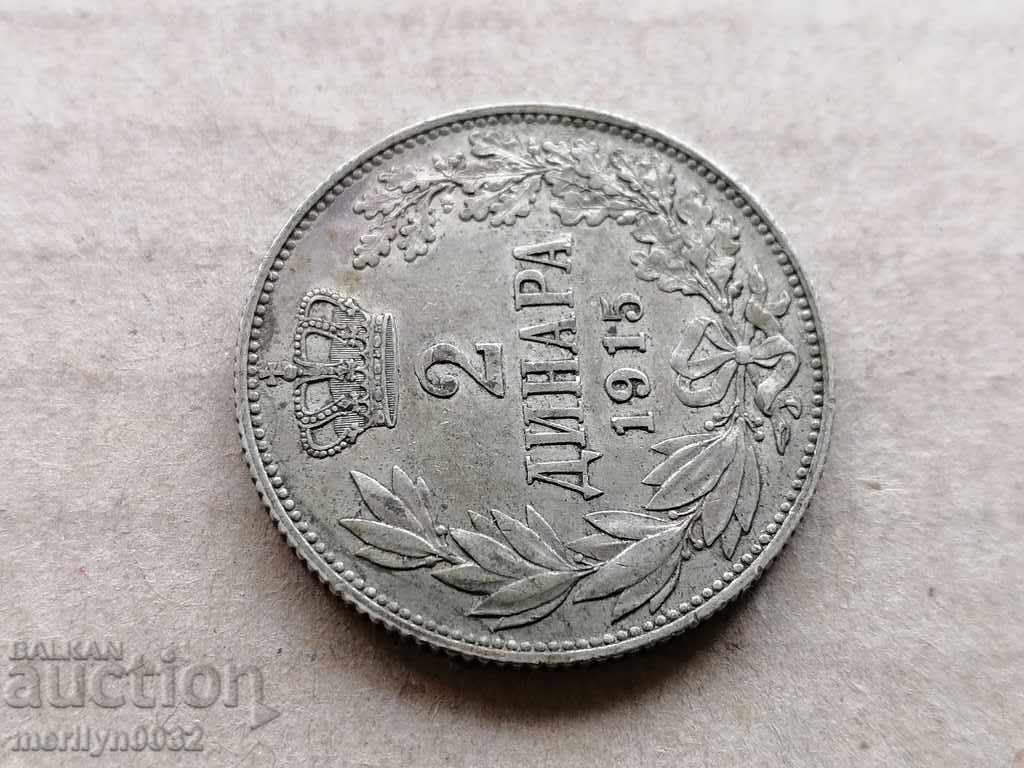 Coin 2 dinars 1915 Kingdom of Serbia silver - 5 Coin 2 dinars 1915 Kingdom of Serbia silver - 5