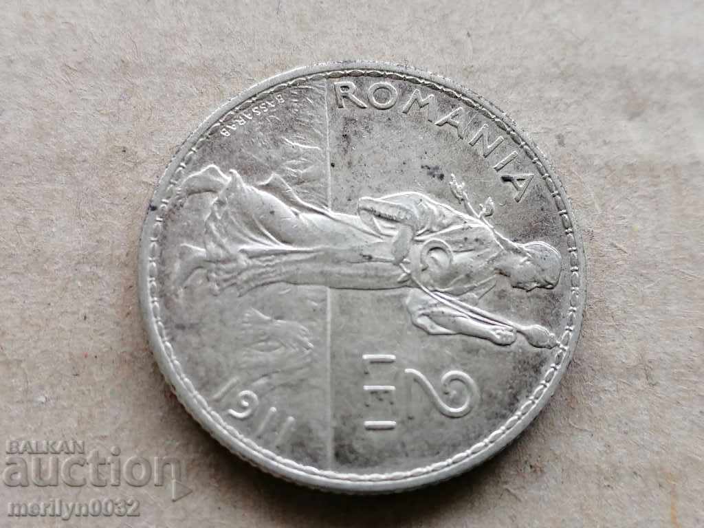 Delivery of Coin 2 lei 1911 year Kingdom of Romania silver Delivery of Coin 2 lei 1911 year Kingdom of Romania silver