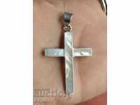 Silver Cross Pendant with Mother of Pearl