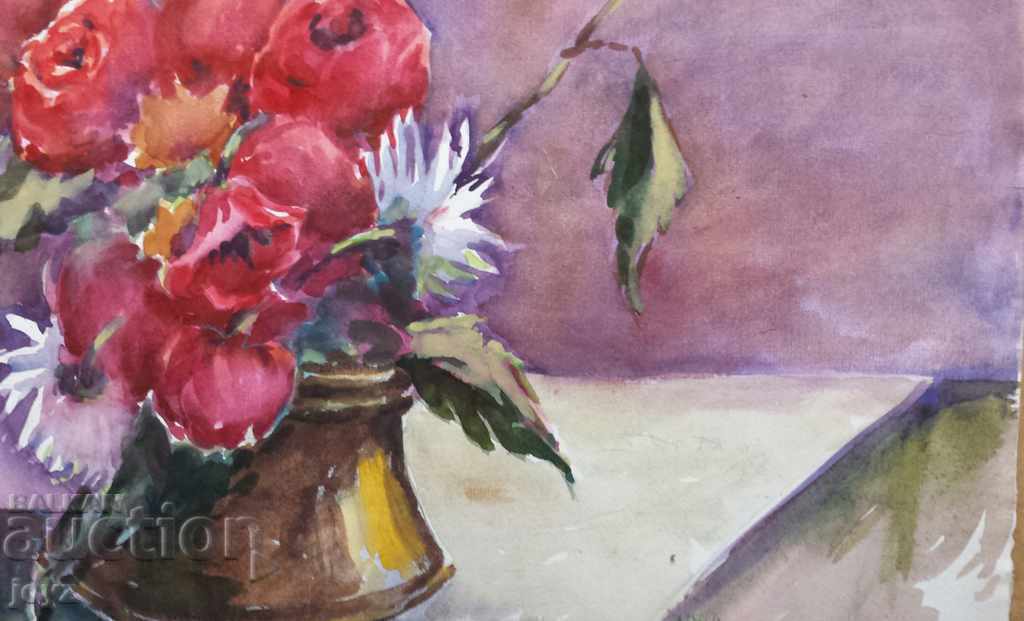 PAINTING VASE WITH FLOWERS 84 (STILL LIFE WATERCOLOR) ANNA KOMSIEVA - 6 PAINTING VASE WITH FLOWERS 84 (STILL LIFE WATERCOLOR) ANNA KOMSIEVA - 6