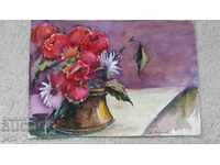 PAINTING VASE WITH FLOWERS 84 (STILL LIFE WATERCOLOR) ANNA KOMSIEVA