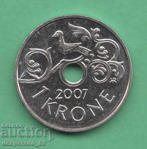 (¯` '• .¸ 1 krona 2007 NORWAY ¸. •' ´¯)