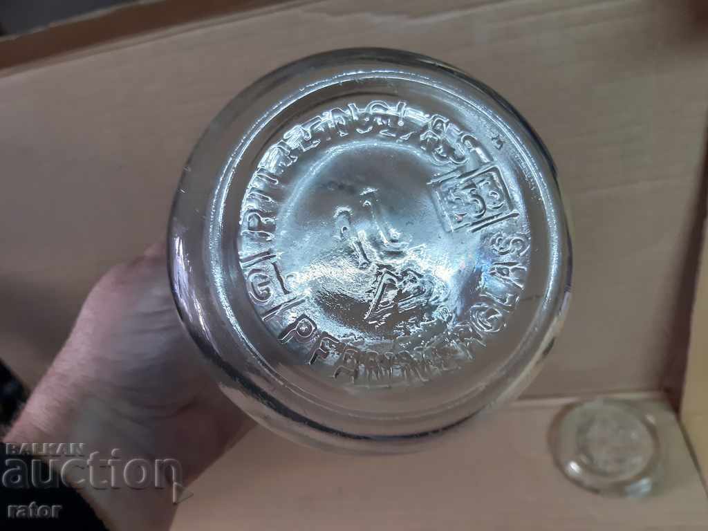 Very old large jar with lid - Germany PFANNERGLAS - 5 Very old large jar with lid - Germany PFANNERGLAS - 5