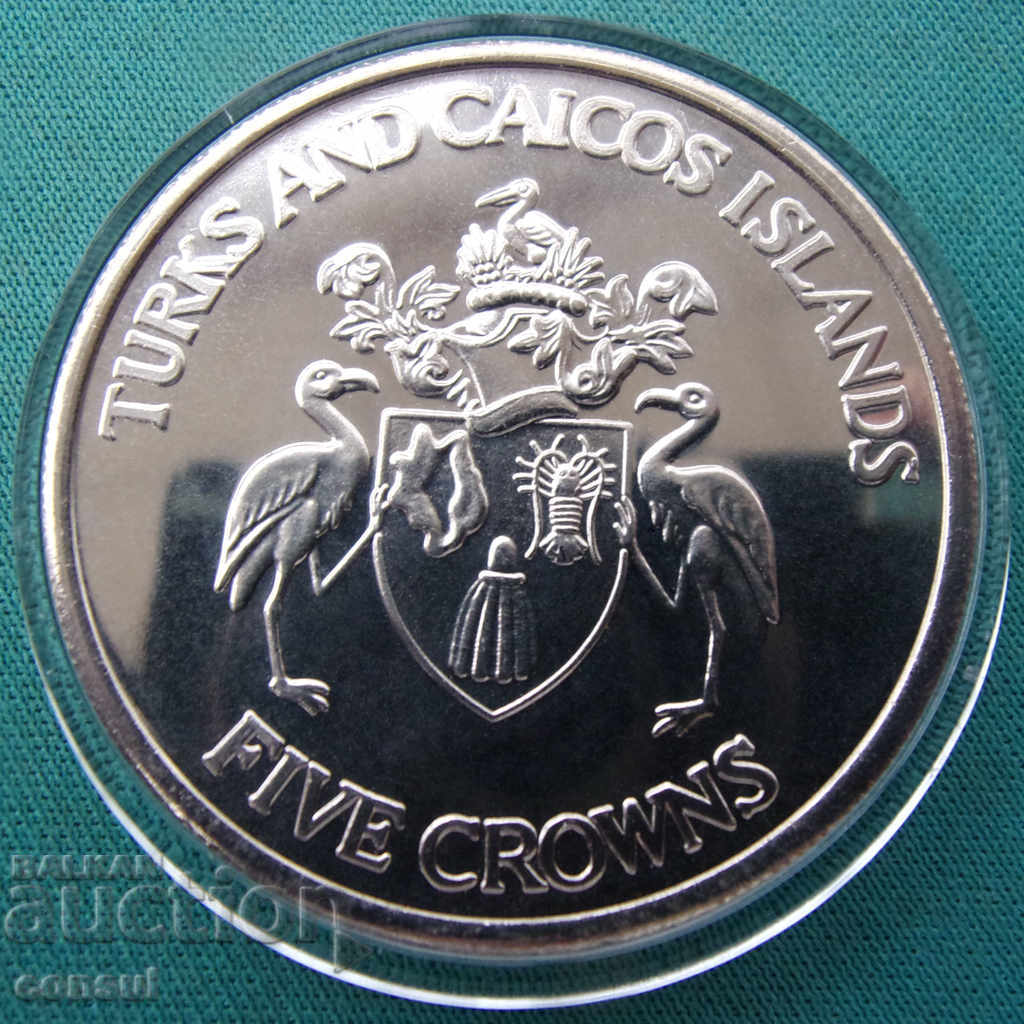 Turk and Caicos 5 Crowns 1992 UNC Rare Coin with price € 28.12 | 55.00 BGN
