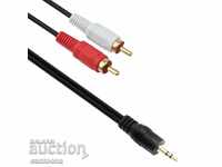 Аудио кабел  3.5 mm жак  - 2хRCA чинчове - 1,5 m