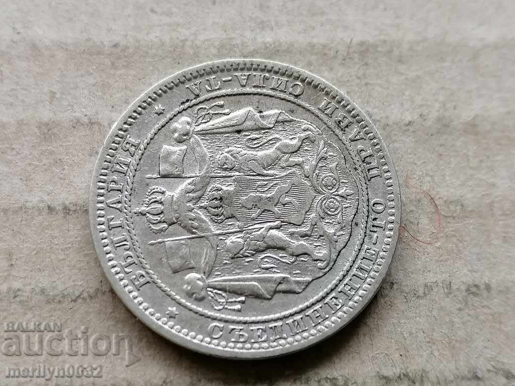 Coin 1 lev 1882 Principality of Bulgaria silver - 5 Coin 1 lev 1882 Principality of Bulgaria silver - 5