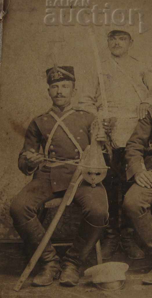Auction  PHOTO NO. KATSAROVI PLOVDIV MILITARY BUTTON 1895 PHOTO CARDBOARD