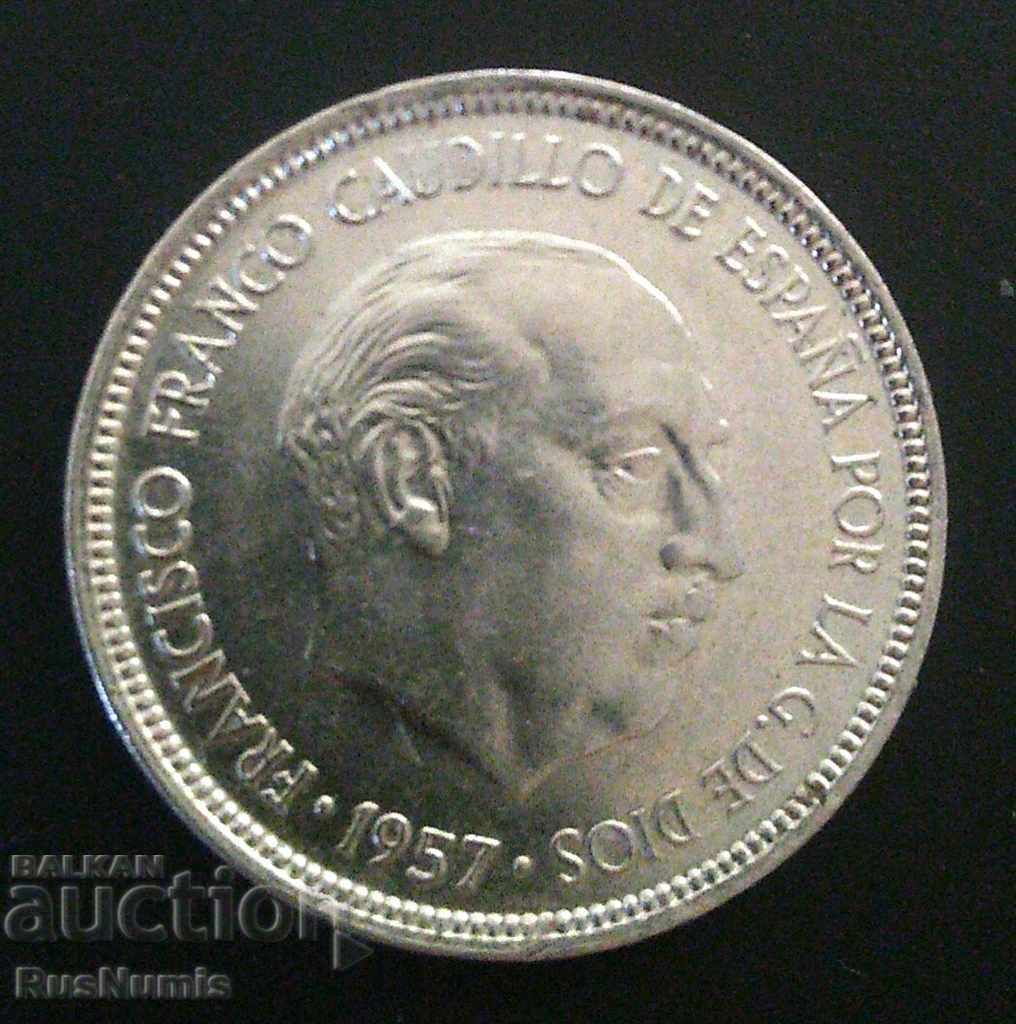 Испания. Франко. 5 песети 1957 г.(74). с цена 0.80 лв. | € 0.41 Испания. Франко. 5 песети 1957 г.(74). с цена 0.80 лв. | € 0.41