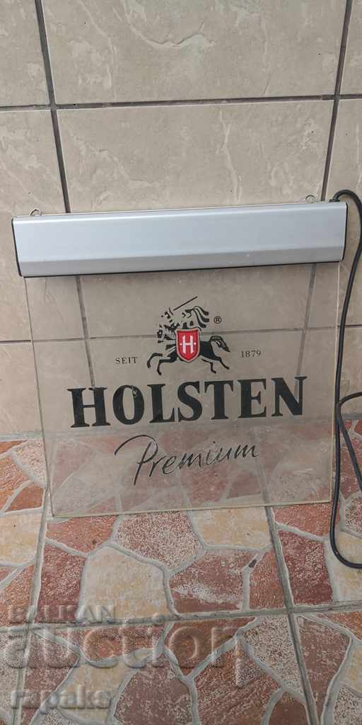 Illuminated advertising sign for holsten beer