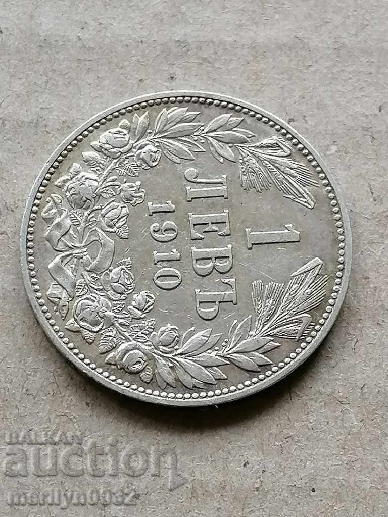 Монета 1 лев 1910 год Царство България сребро - 5 Монета 1 лев 1910 год Царство България сребро - 5
