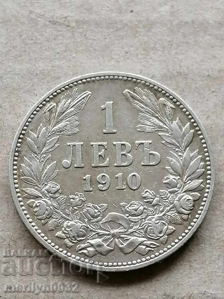 Κέρμα 1 λεβ 1910 Βασίλειο της Βουλγαρίας ασήμι
