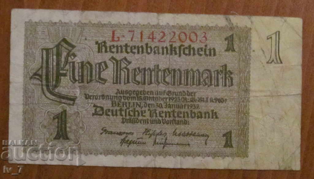 1 MARCA 1937 (Renten Mark), GERMANIA