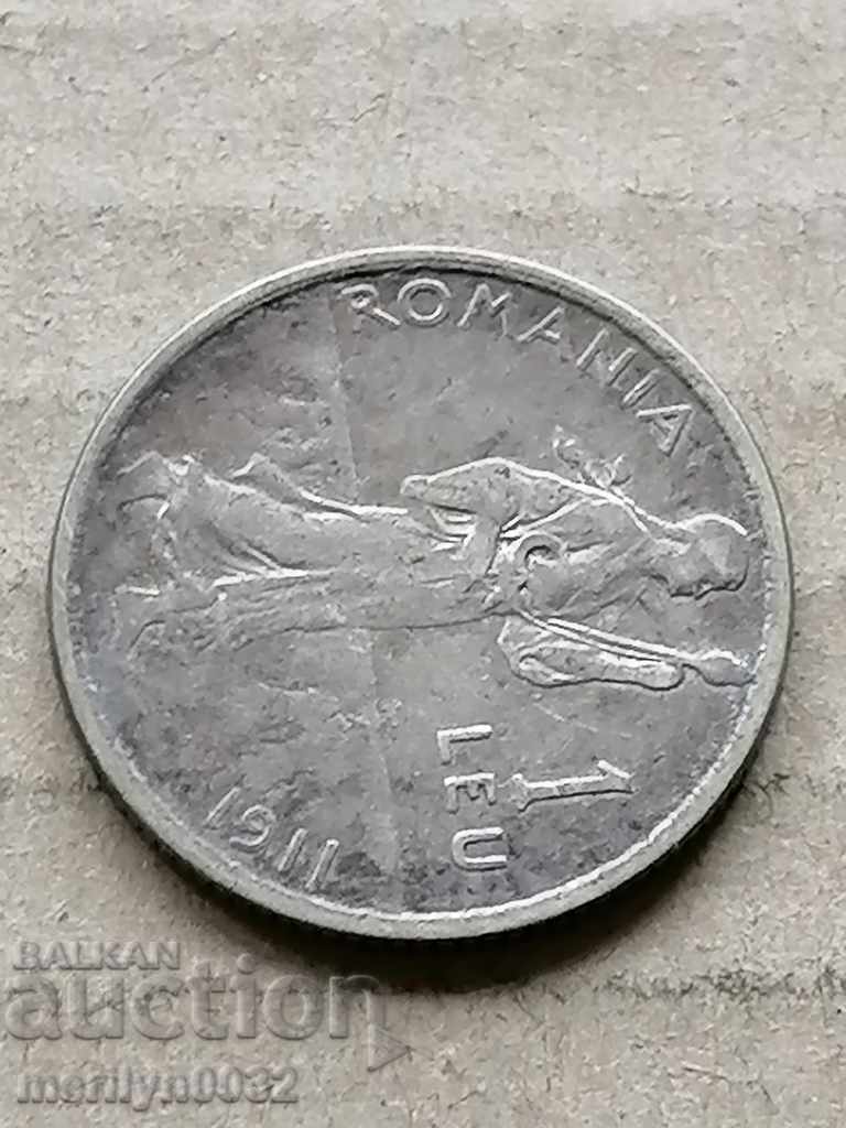 Auction Silver 1 lei 1911 silver coin Romania Auction Silver 1 lei 1911 silver coin Romania