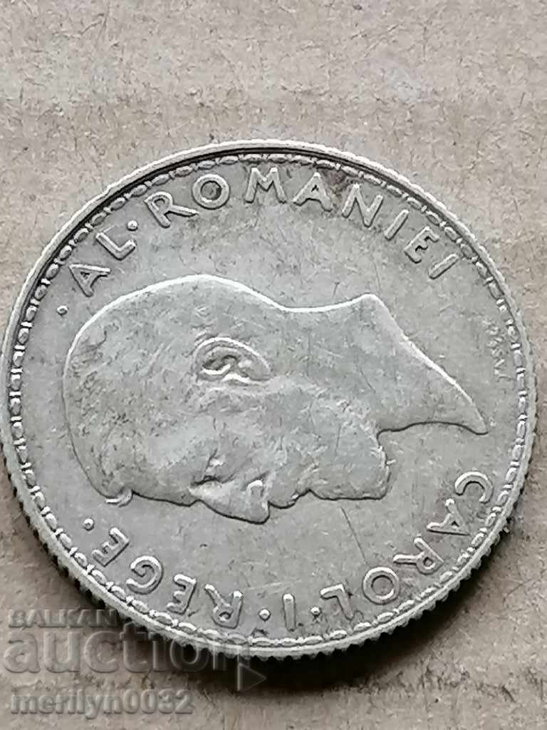 Auction  Silver 1 lei 1911 silver coin Romania