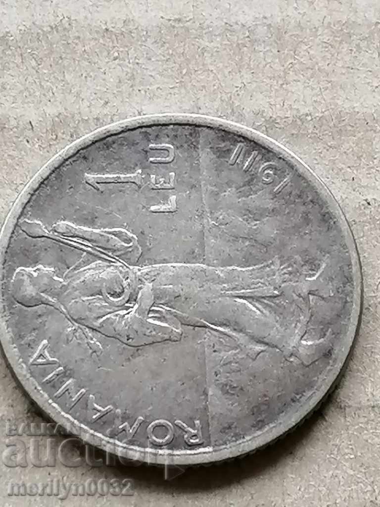 Silver 1 lei 1911 silver coin Romania - 7