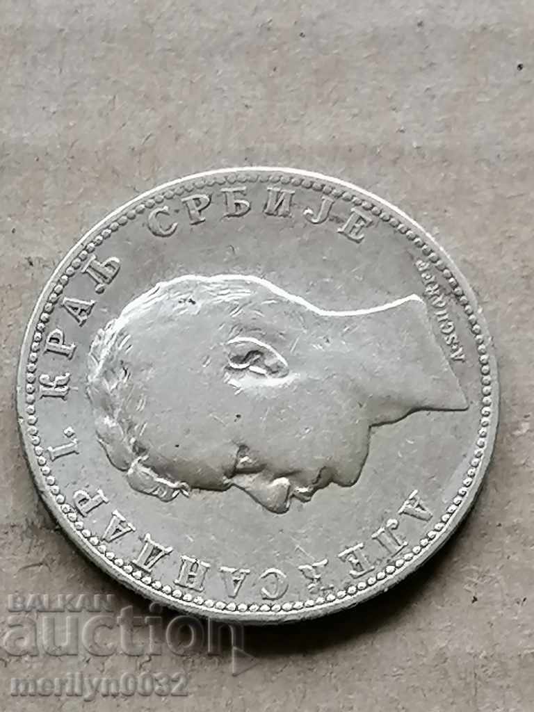 Coin 1 dinar 1897 Kingdom of Serbia silver - 6 Coin 1 dinar 1897 Kingdom of Serbia silver - 6