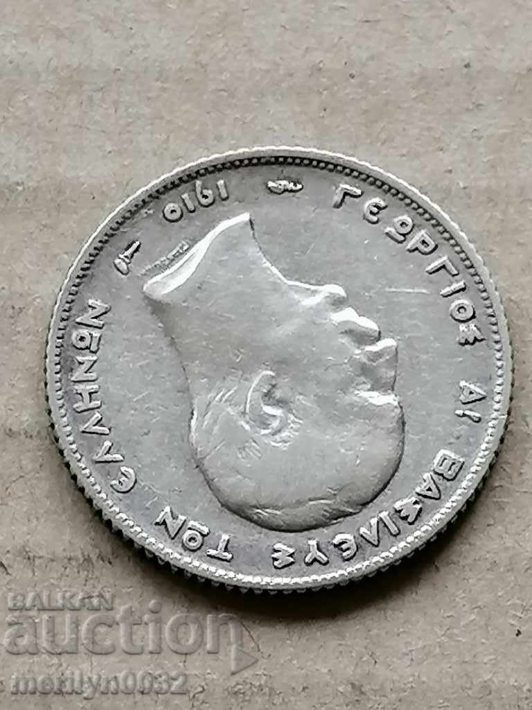 Coin 1 drachma 1910 Kingdom of Greece silver - 6