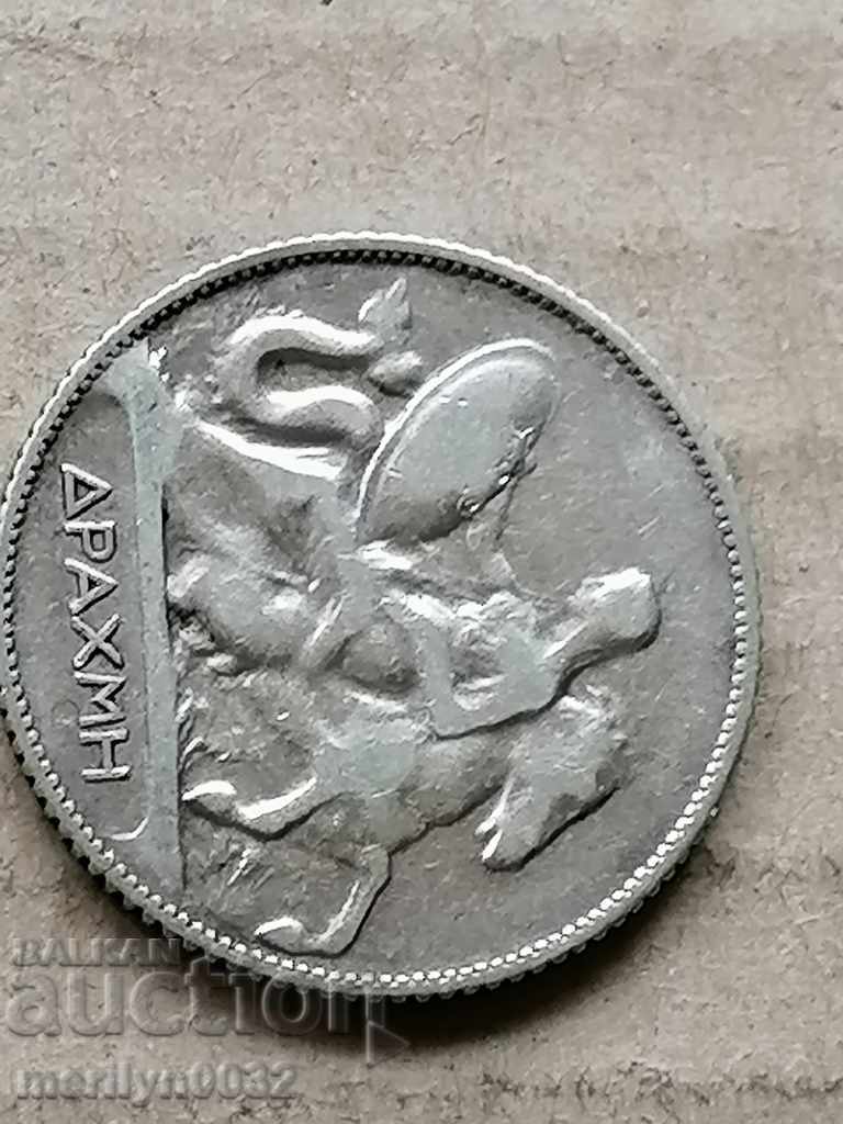 Coin 1 drachma 1910 Kingdom of Greece silver - 7