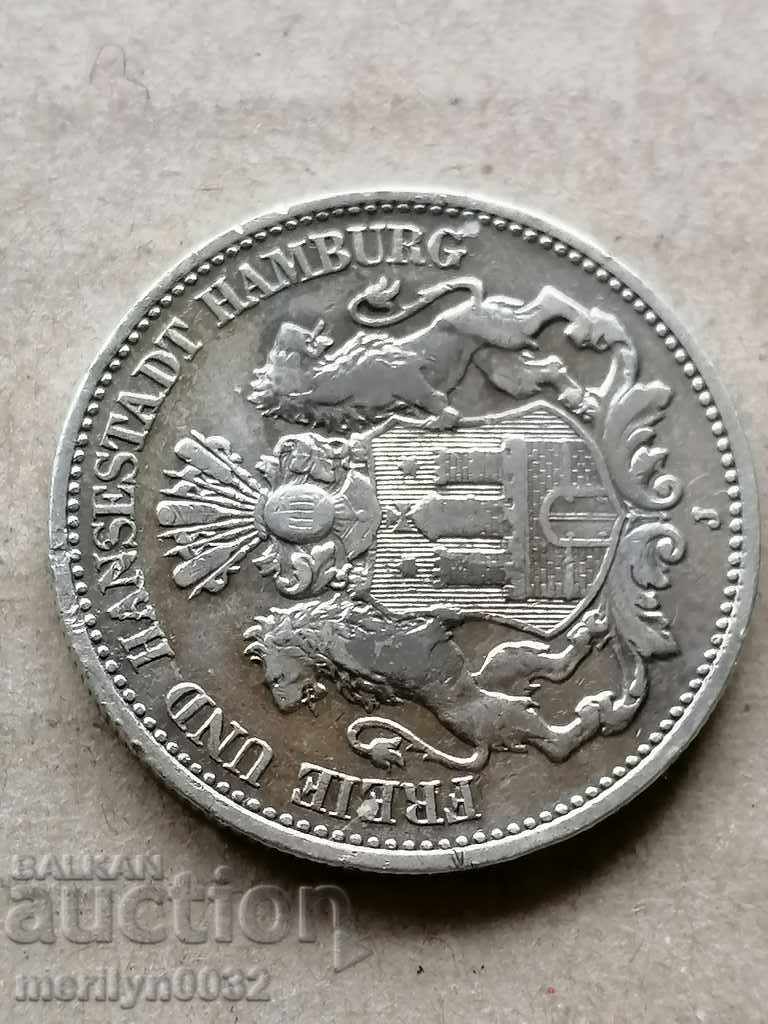 Coin 2 marks 1904 Germany Hamburg silver with price € 46.86 | 91.65 BGN