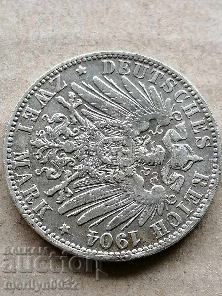Coin 2 marks 1904 Germany Württemberg silver with price 84.00 BGN | € 42.95 Coin 2 marks 1904 Germany Württemberg silver with price 84.00 BGN | € 42.95