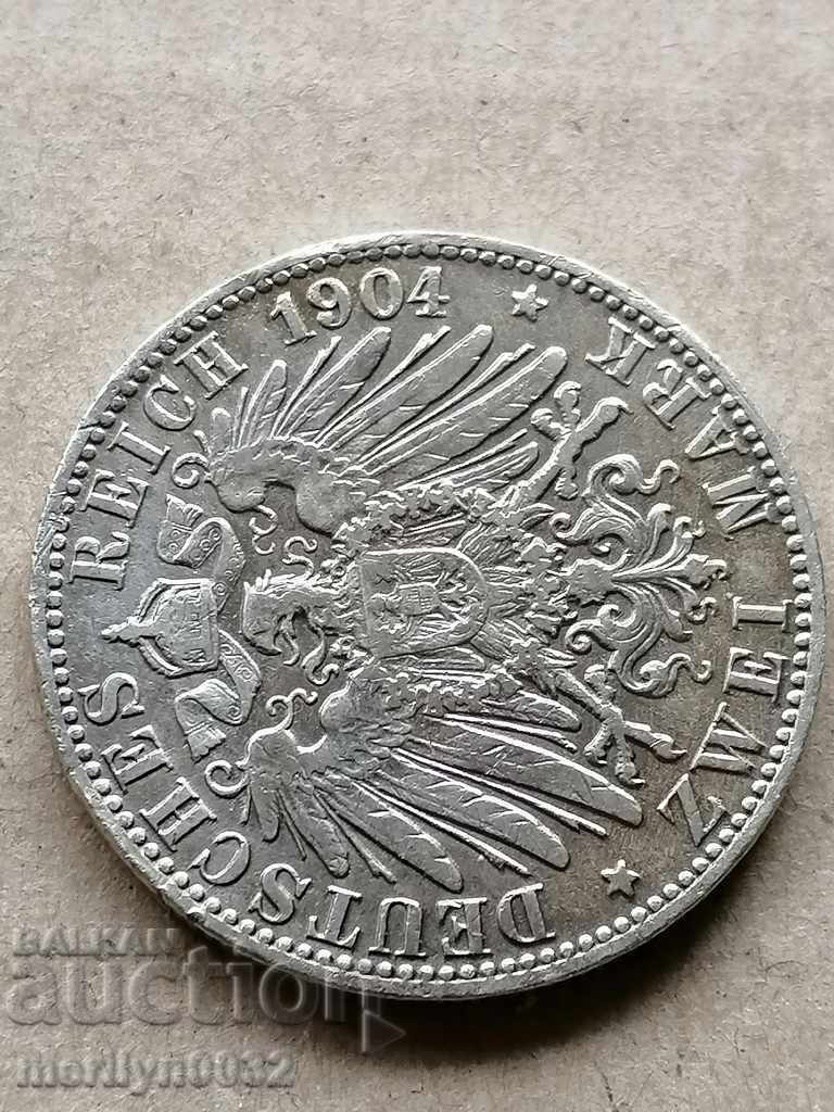 Auction Coin 2 marks 1904 Germany Württemberg silver Auction Coin 2 marks 1904 Germany Württemberg silver