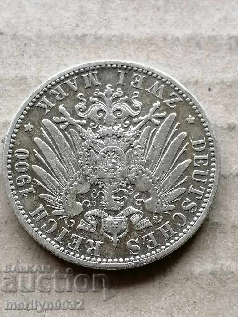 Coin 2 marks 1900 Germany Prussia silver - 6 Coin 2 marks 1900 Germany Prussia silver - 6