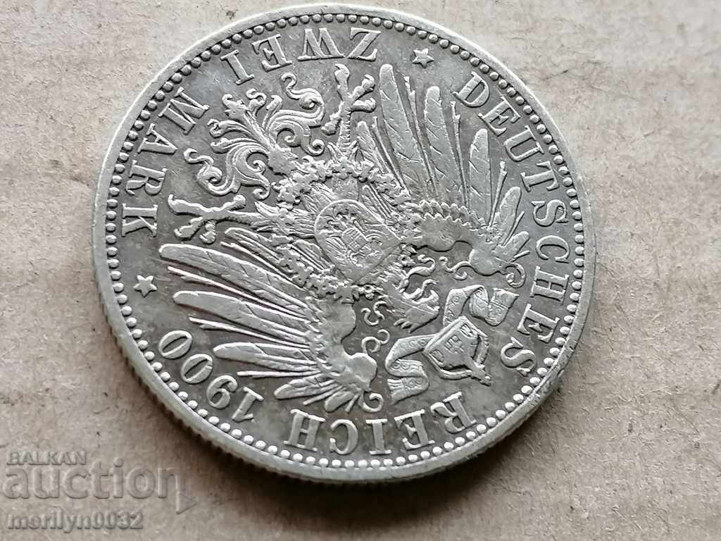 Coin 2 marks 1900 Germany Prussia silver - 7 Coin 2 marks 1900 Germany Prussia silver - 7
