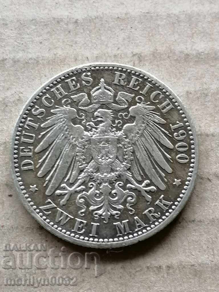 Coin 2 marks 1900 Germany Prussia silver Coin 2 marks 1900 Germany Prussia silver