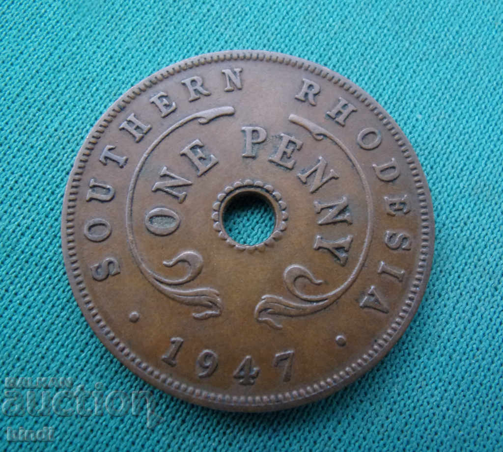 Rhodesia de Sud britanică 1 Penny 1947 Rare
