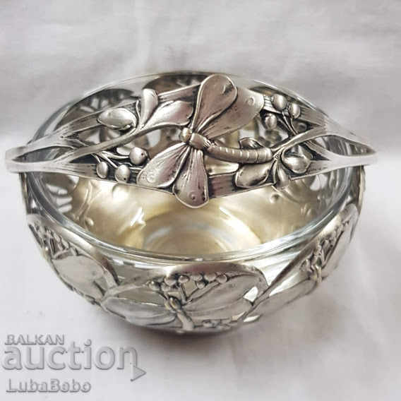 Licitație Coș placat cu argint cu sticlă WMF - ART Nouveau