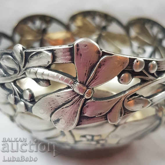 Coș placat cu argint cu sticlă WMF - ART Nouveau - 6