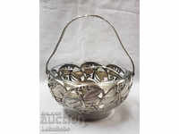 Посребтена кошничка със стъкло WMF - ART Nouveau