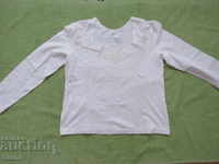 White women's corsage with long sleeves, new, size M