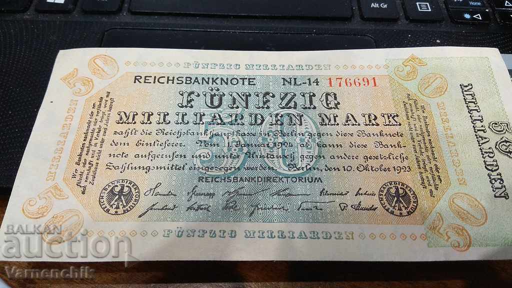 Delivery of 50 Billion Marks 1923 Germany UNC !! View photos Delivery of 50 Billion Marks 1923 Germany UNC !! View photos